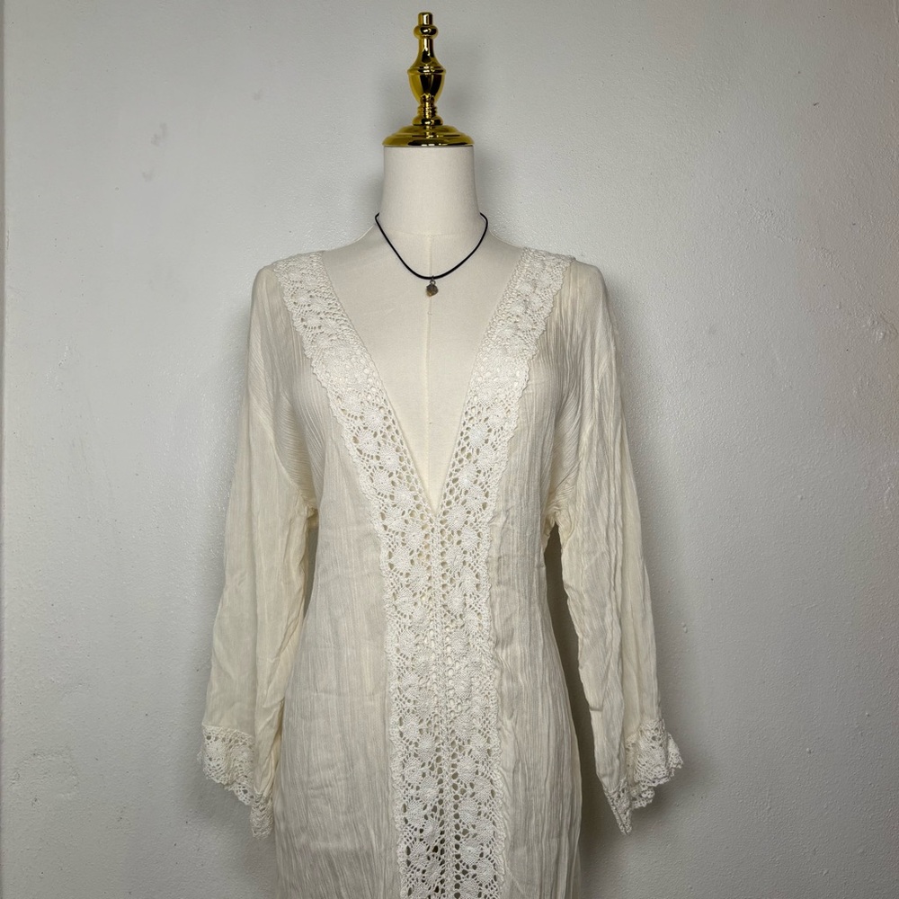 blossom boutique coquette white lace beach coverup dress sheer vacation tropical